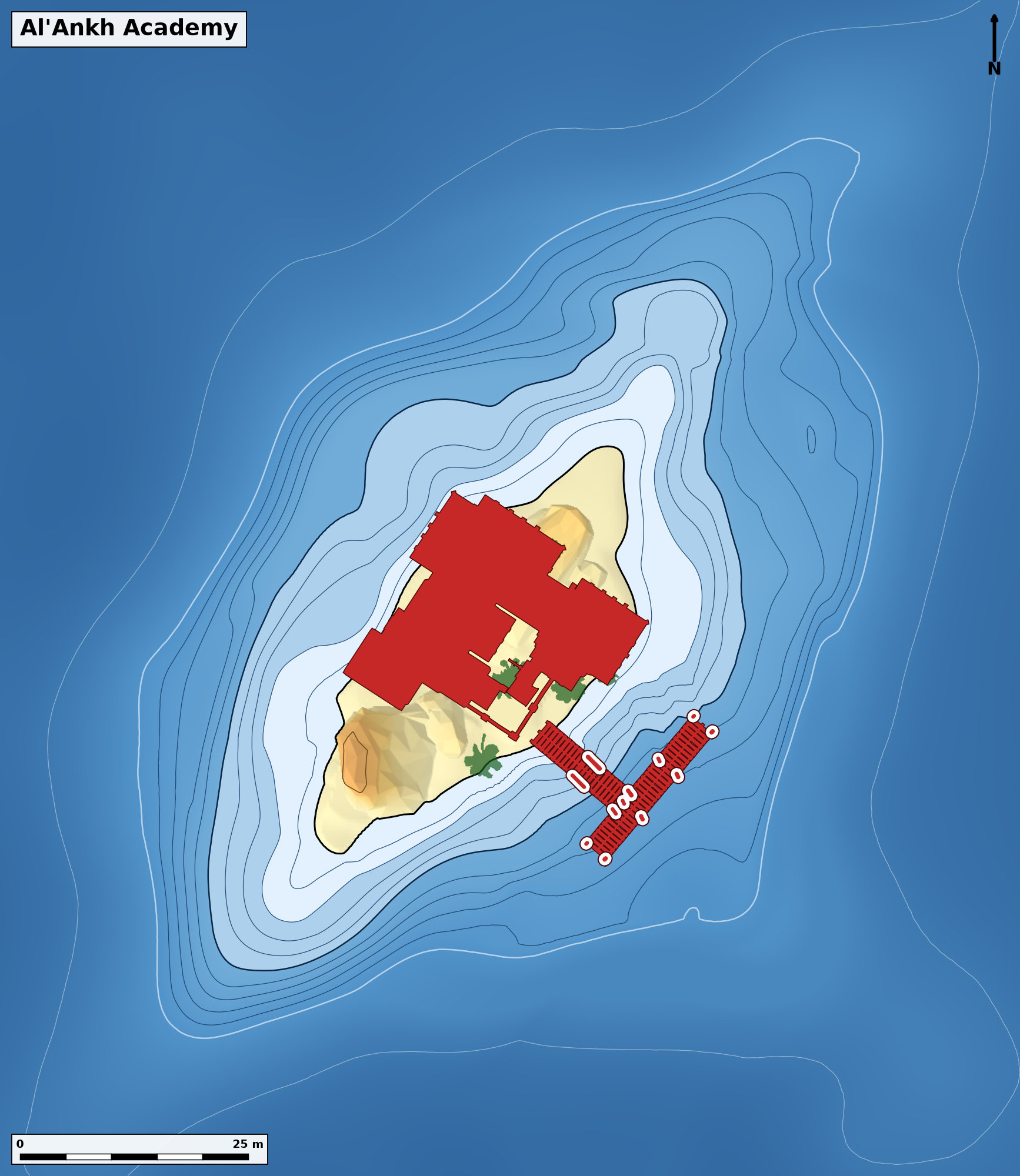 Bathymetry chart of Al'Ankh Academy