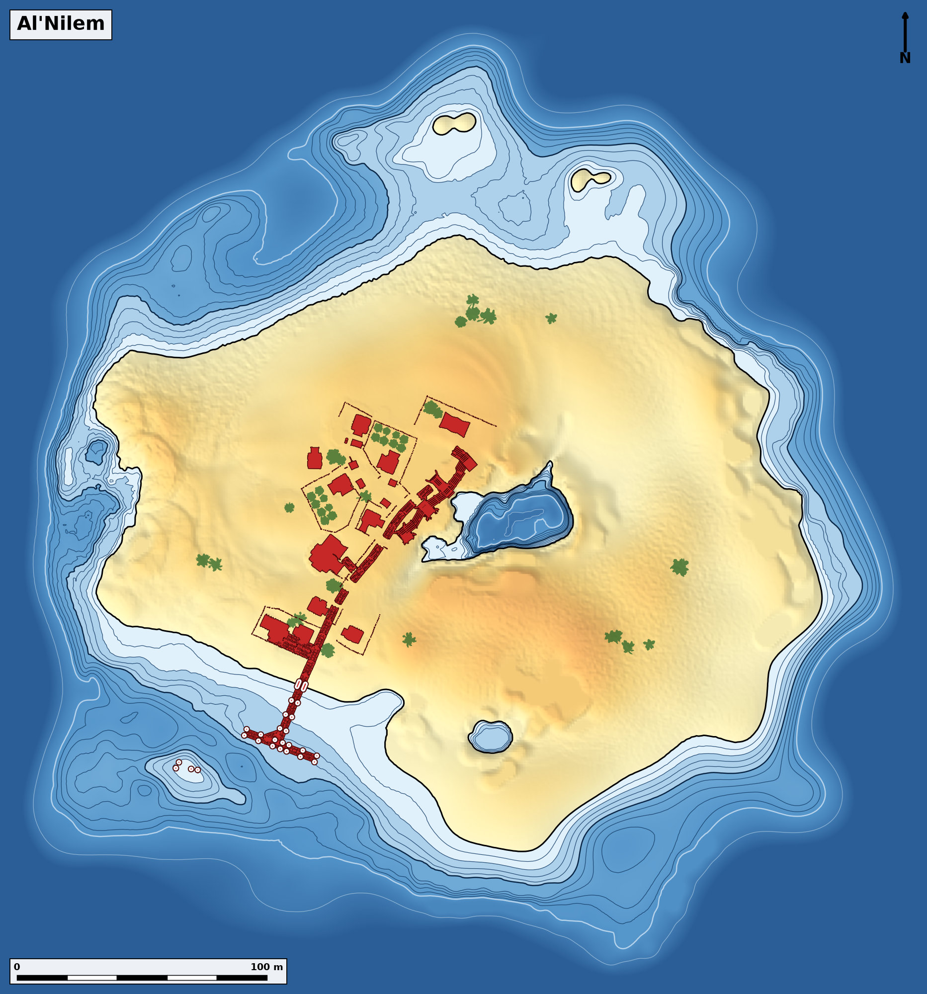 Bathymetry chart of Al'Nilem