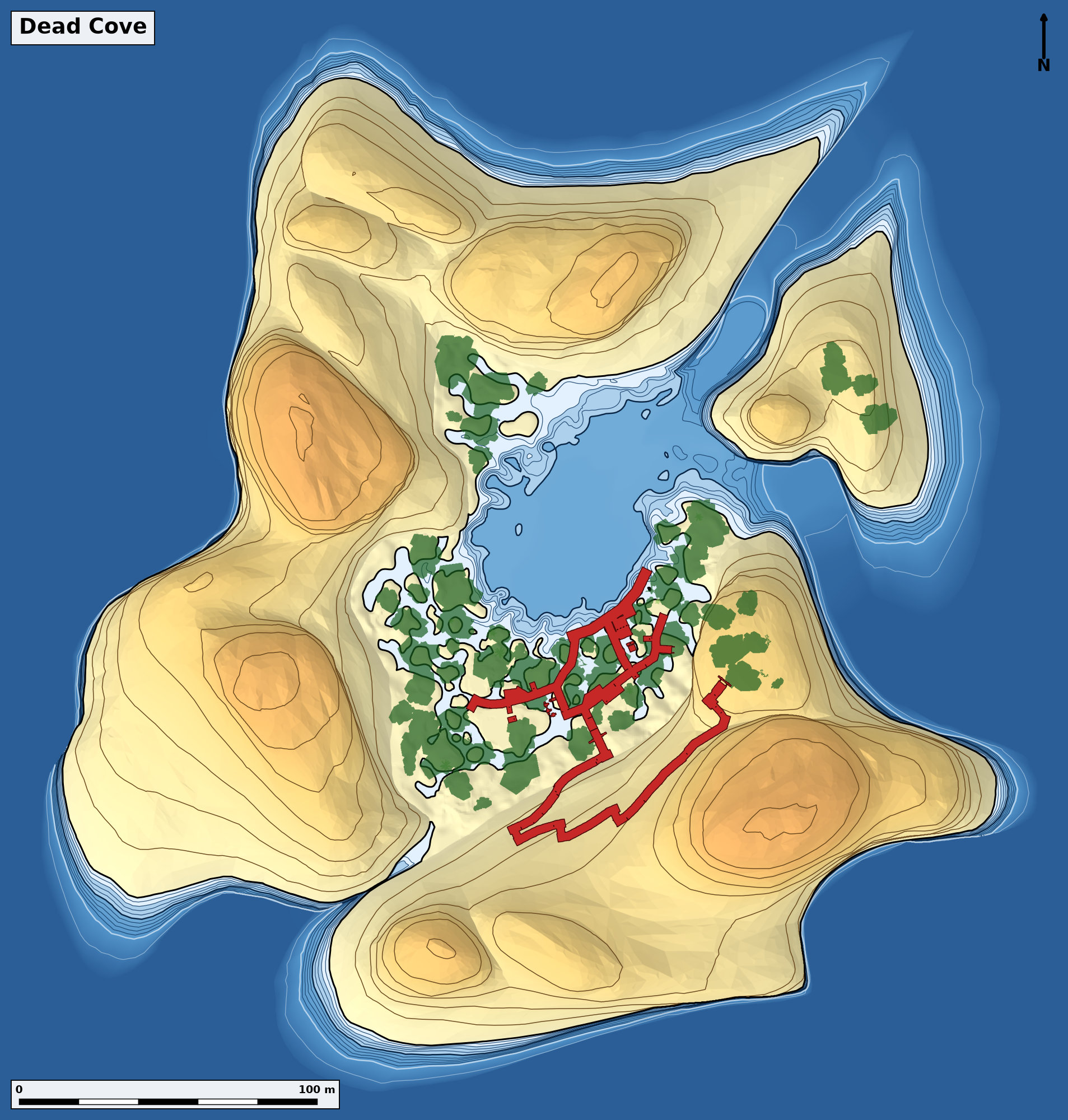 Bathymetry chart of Dead Cove