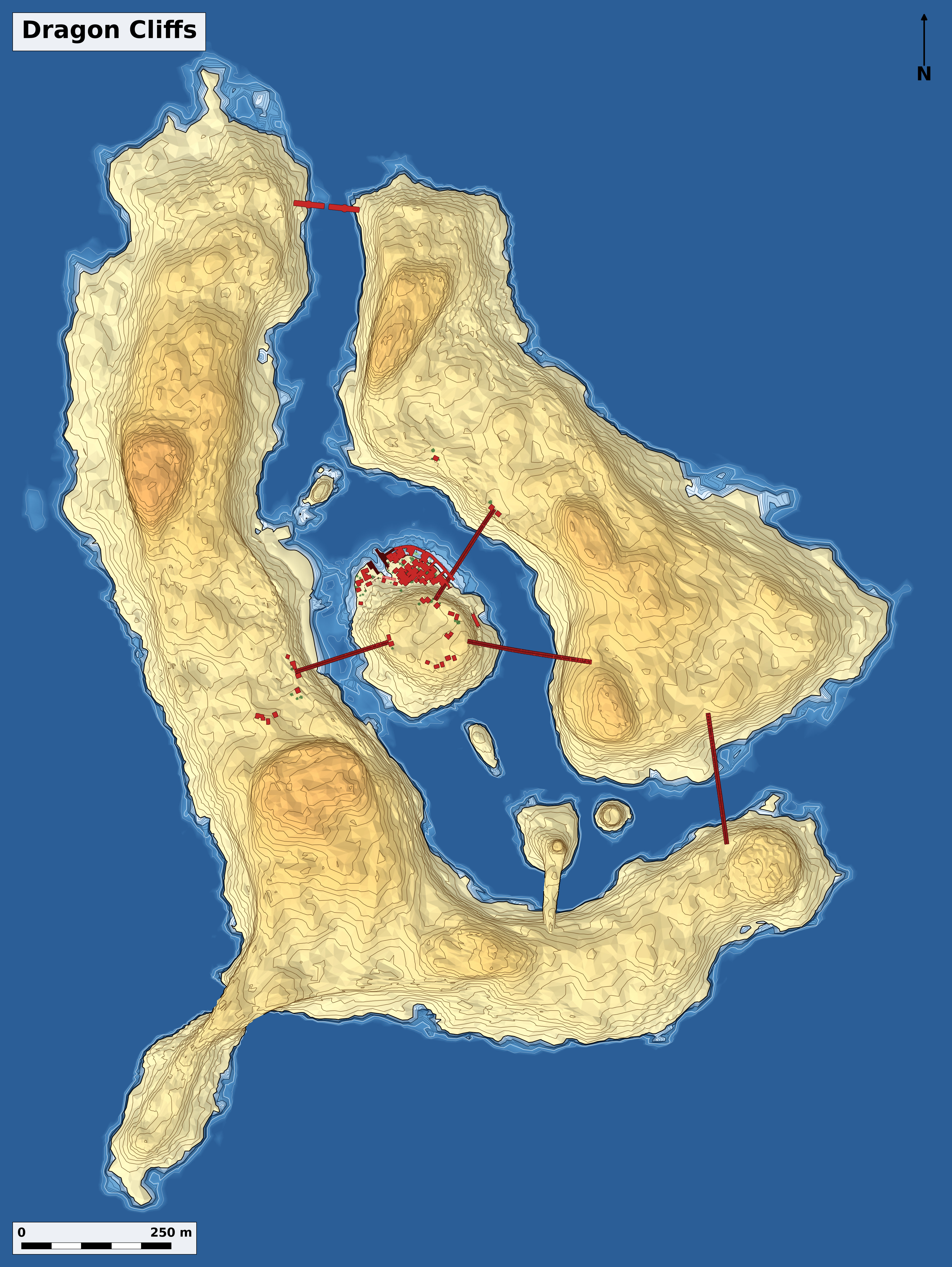 Bathymetry chart of Dragon Cliffs