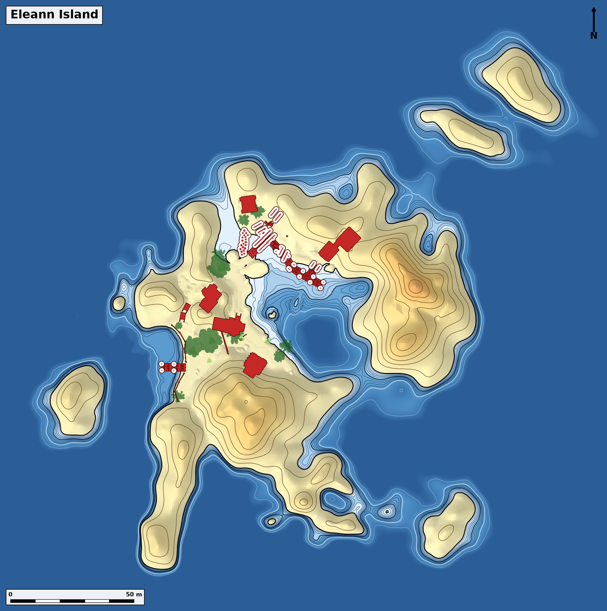 Bathymetry chart of Eleann Island