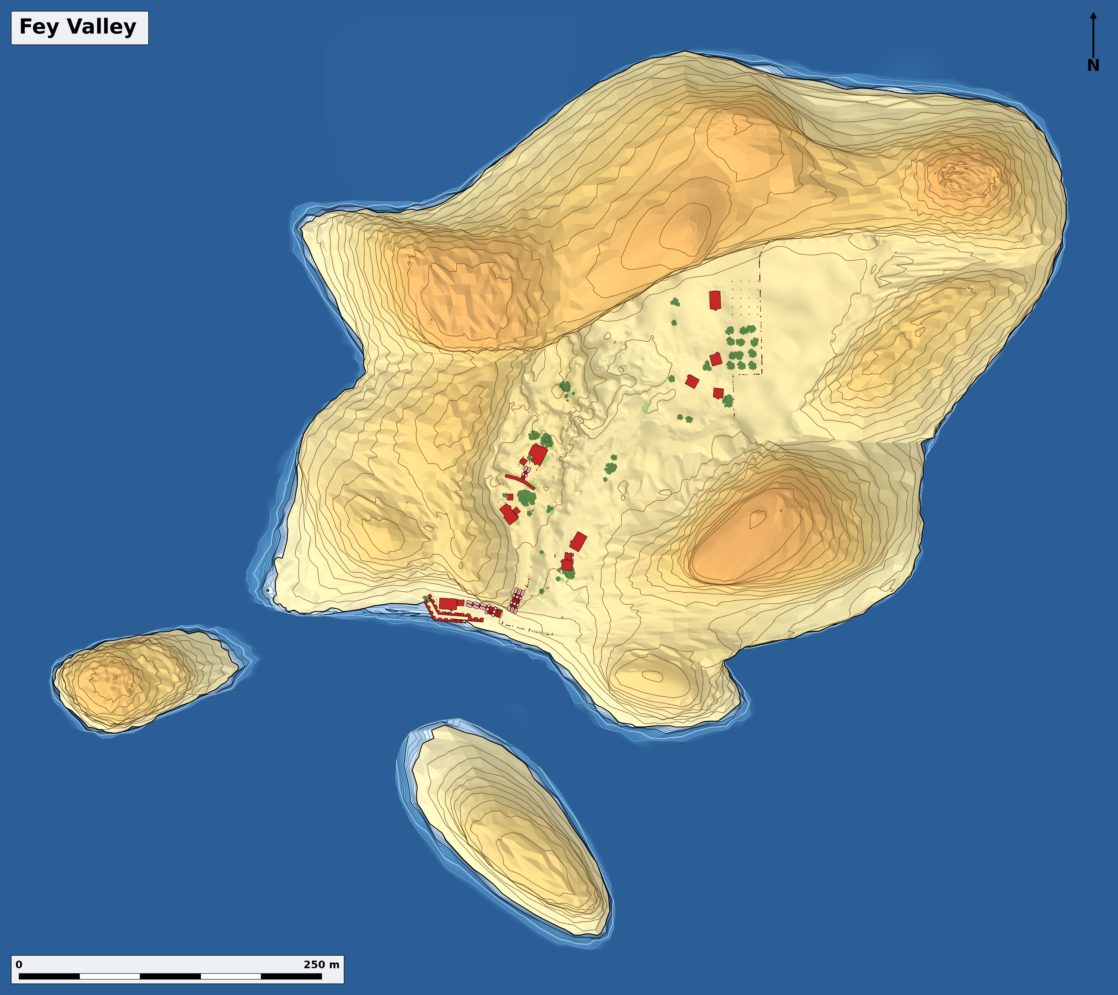 Bathymetry chart of Fey Valley