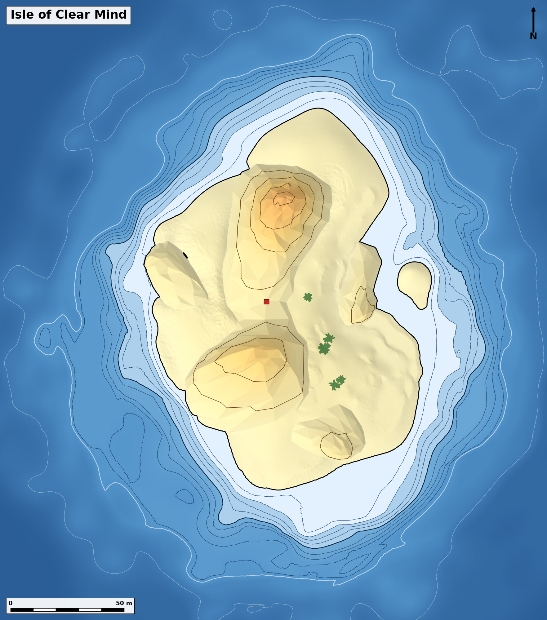 Bathymetry chart of Isle of Clear Mind