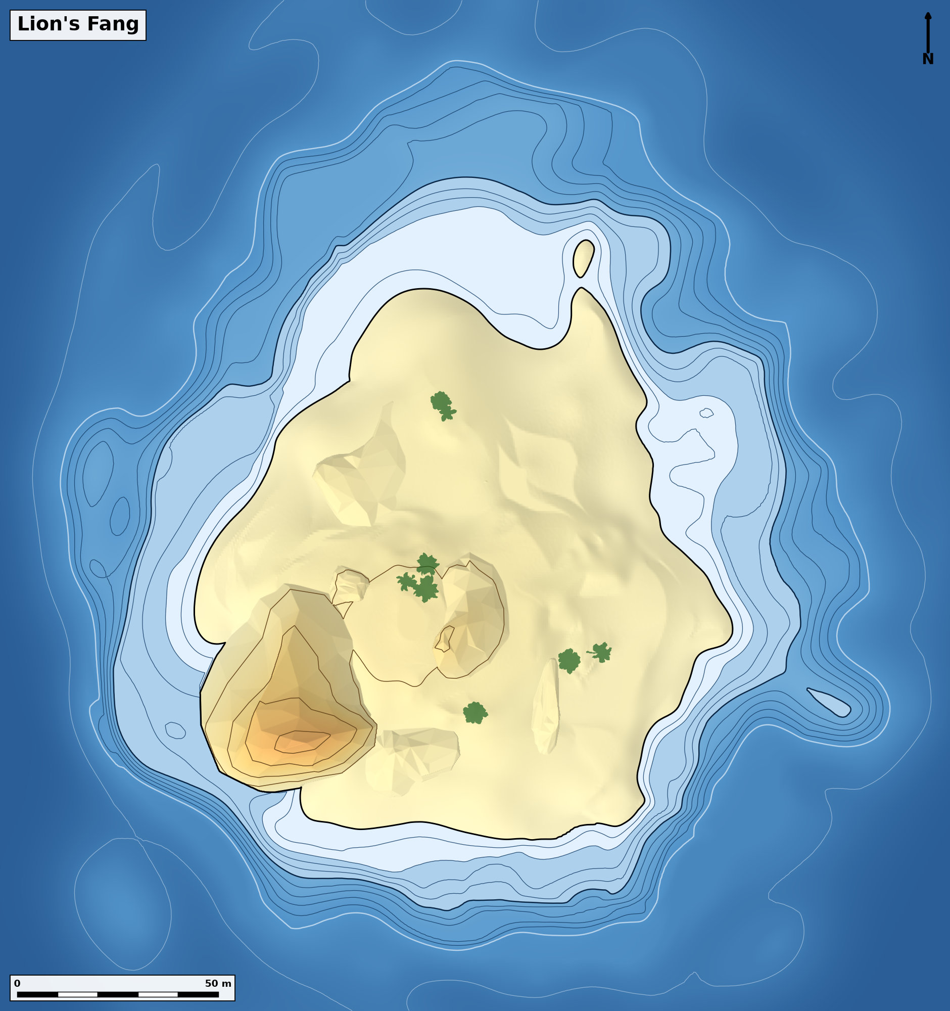 Bathymetry chart of Lion's Fang