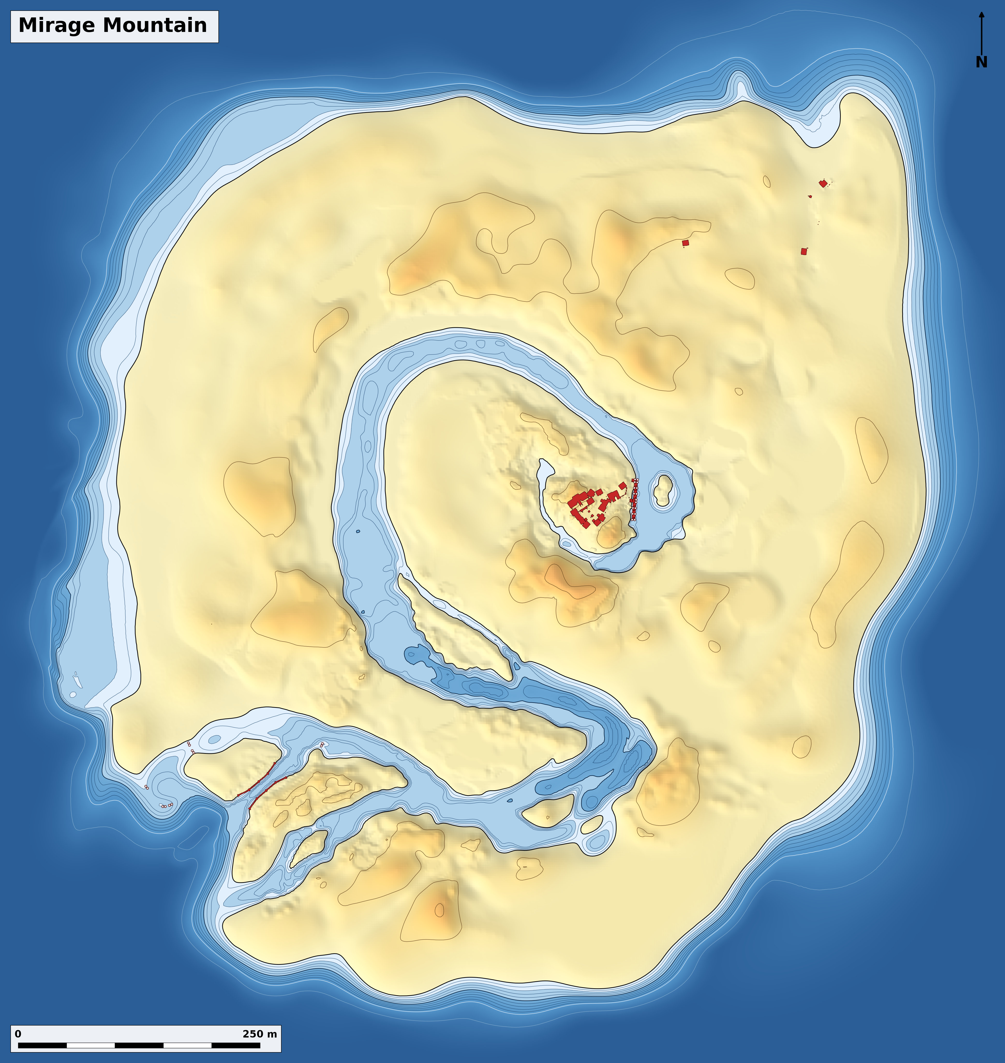 Bathymetry chart of Mirage Mountain