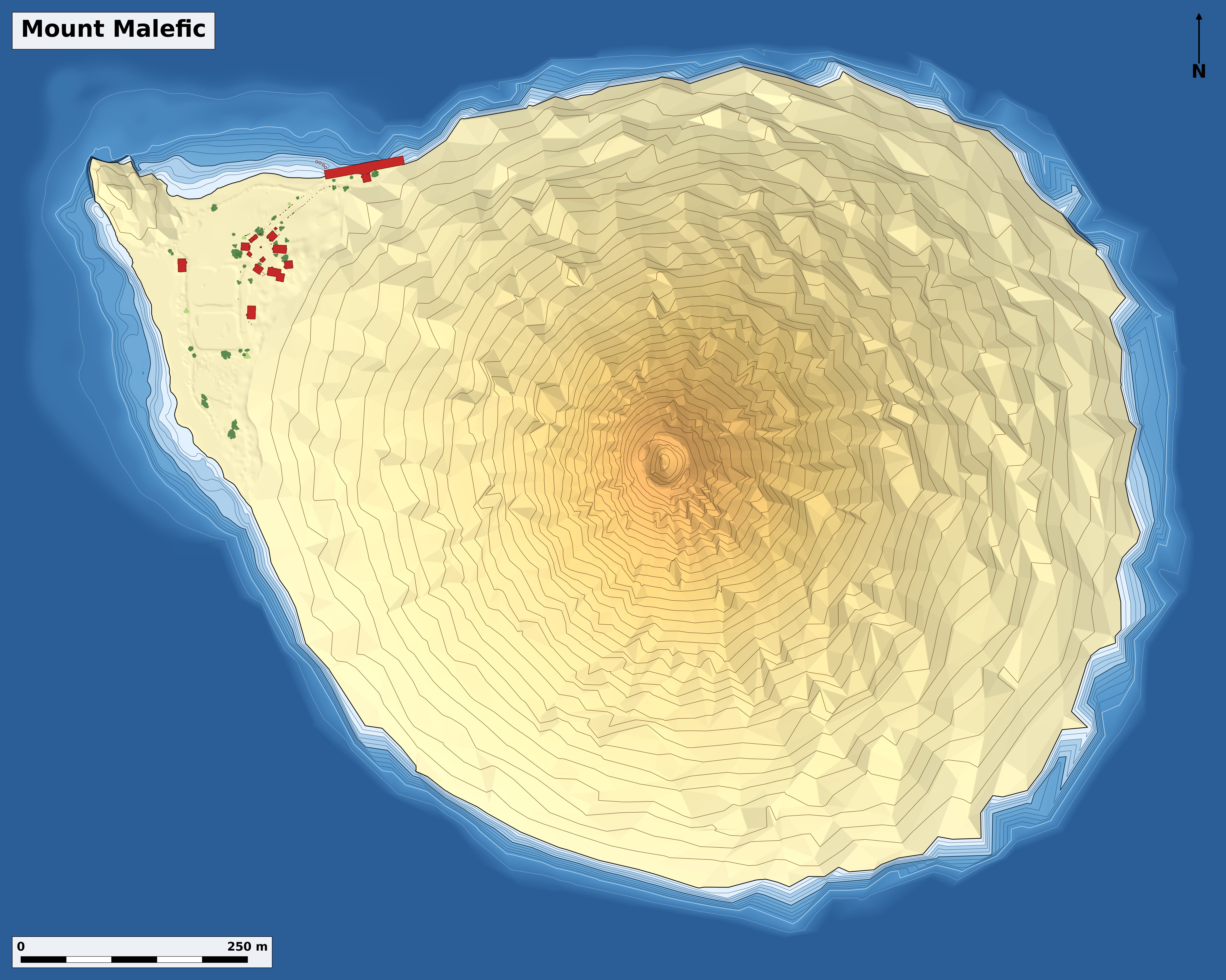 Bathymetry chart of Mount Malefic
