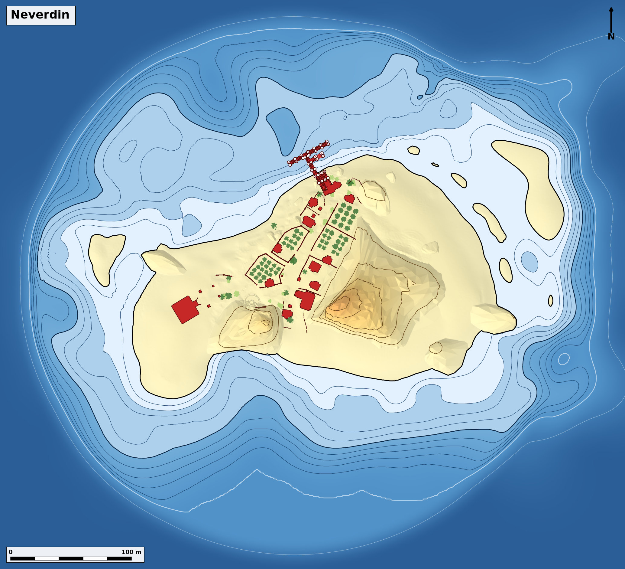 Bathymetry chart of Neverdin
