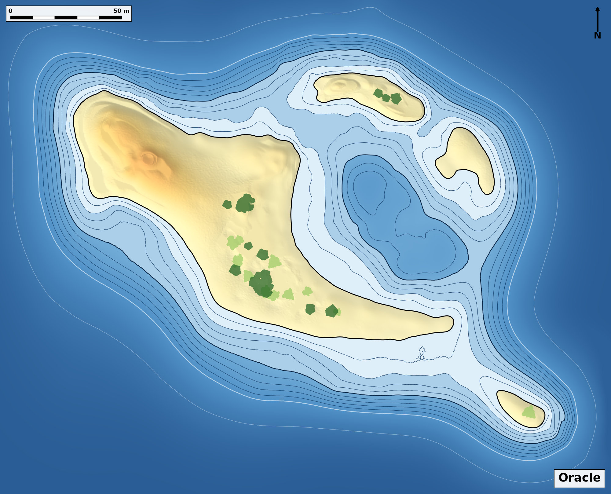 Bathymetry chart of Oracle