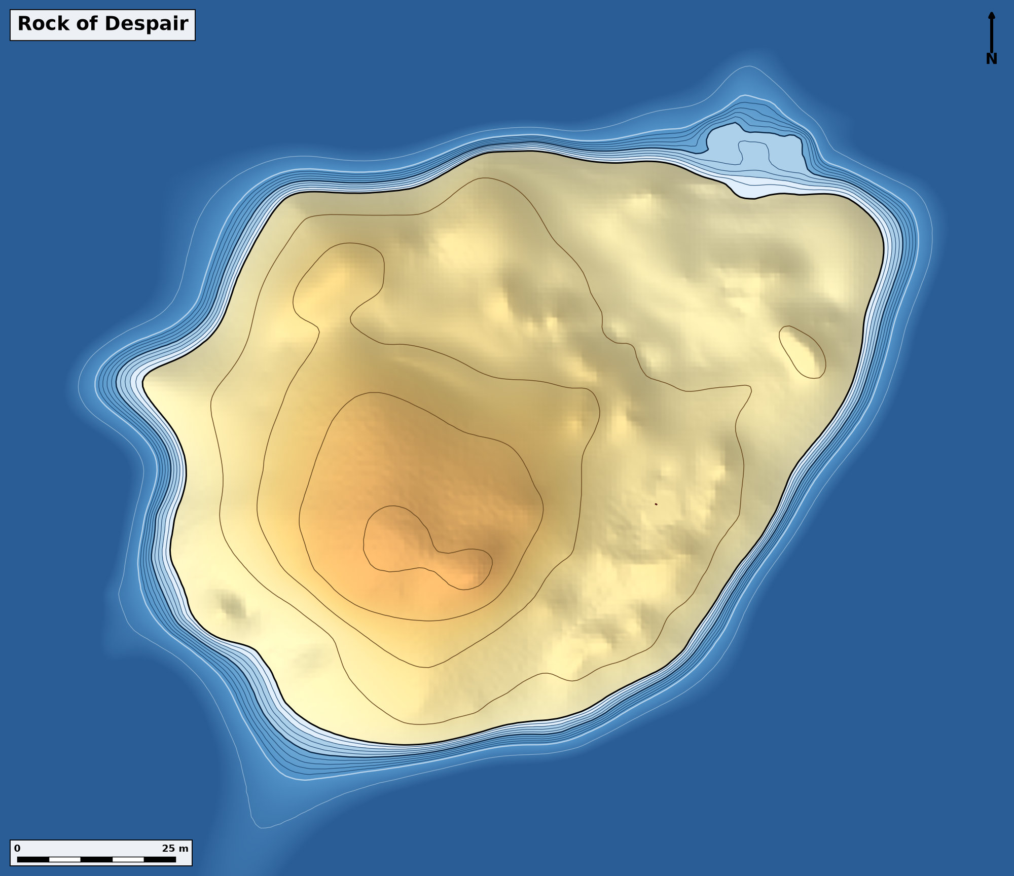 Bathymetry chart of Rock of Despair