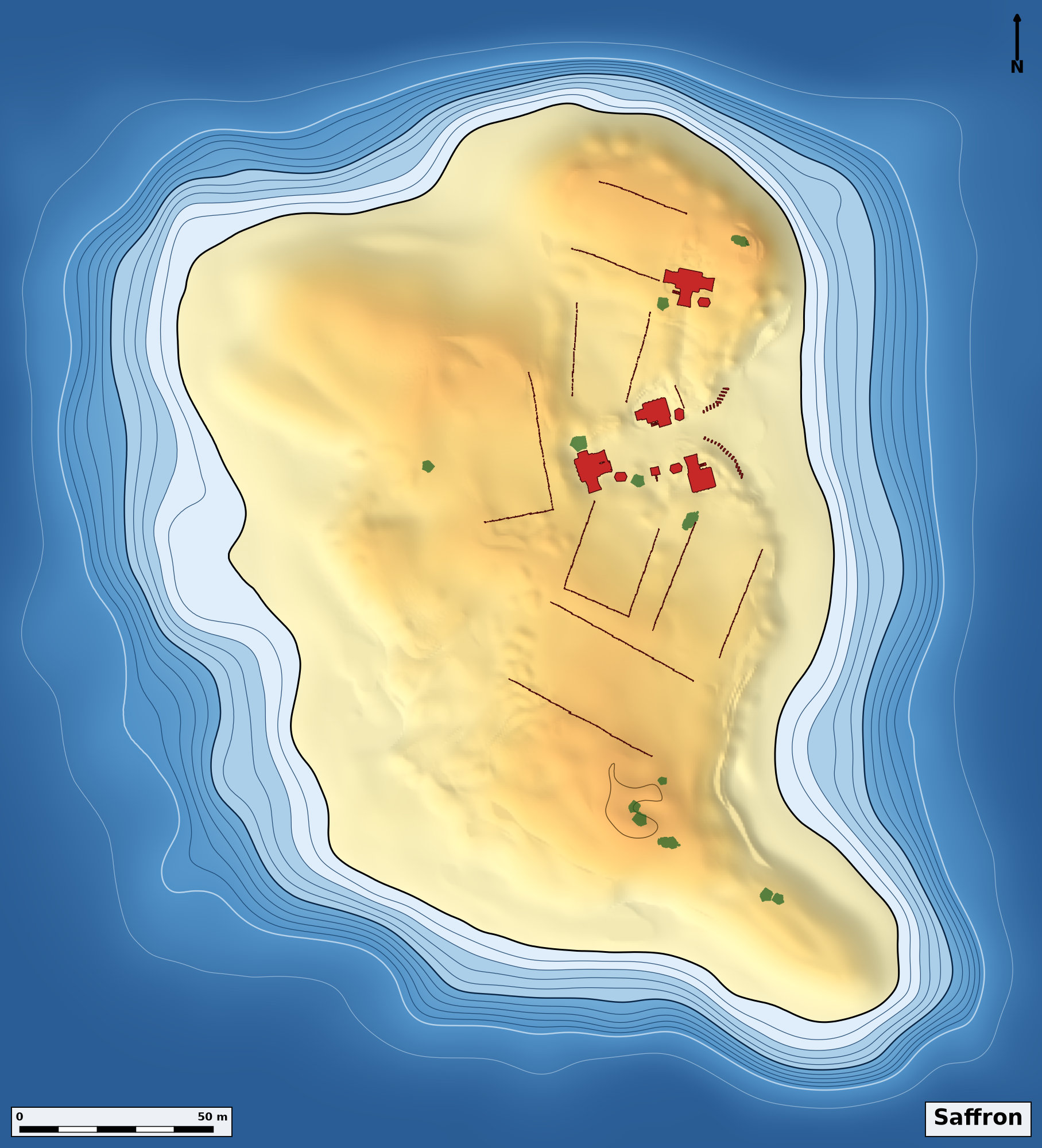 Bathymetry chart of Saffron