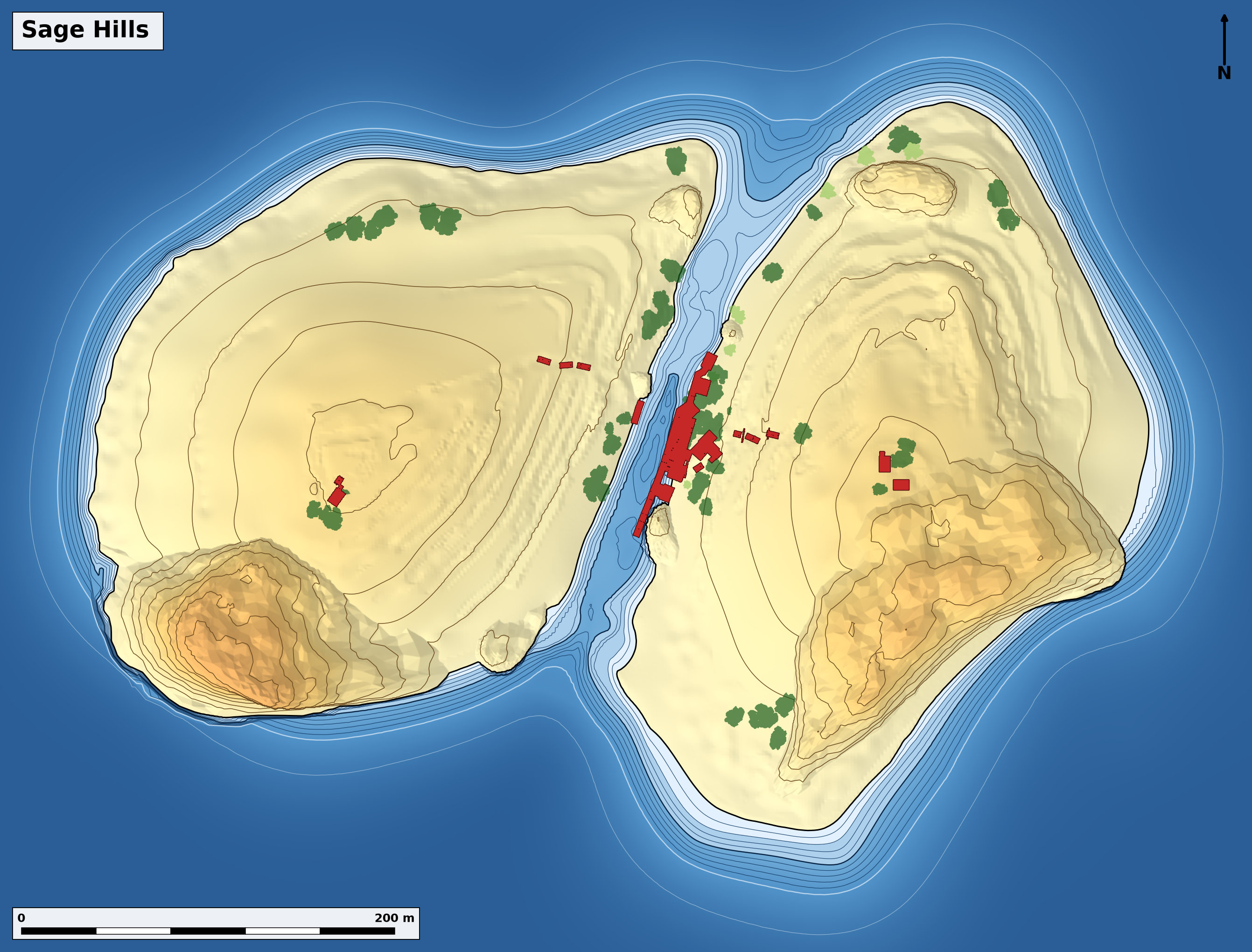 Bathymetry chart of Sage Hills