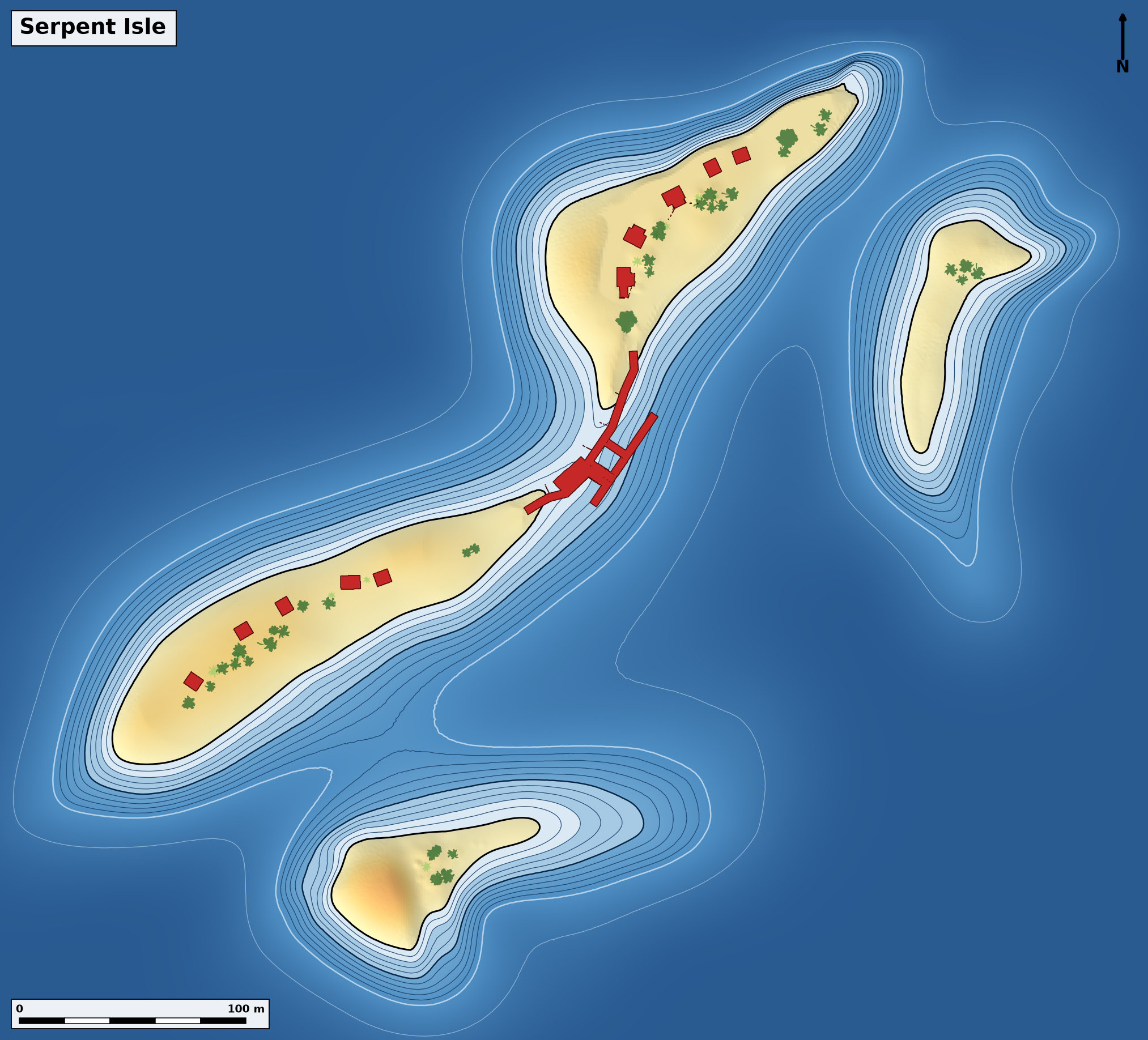 Bathymetry chart of Serpent Isle