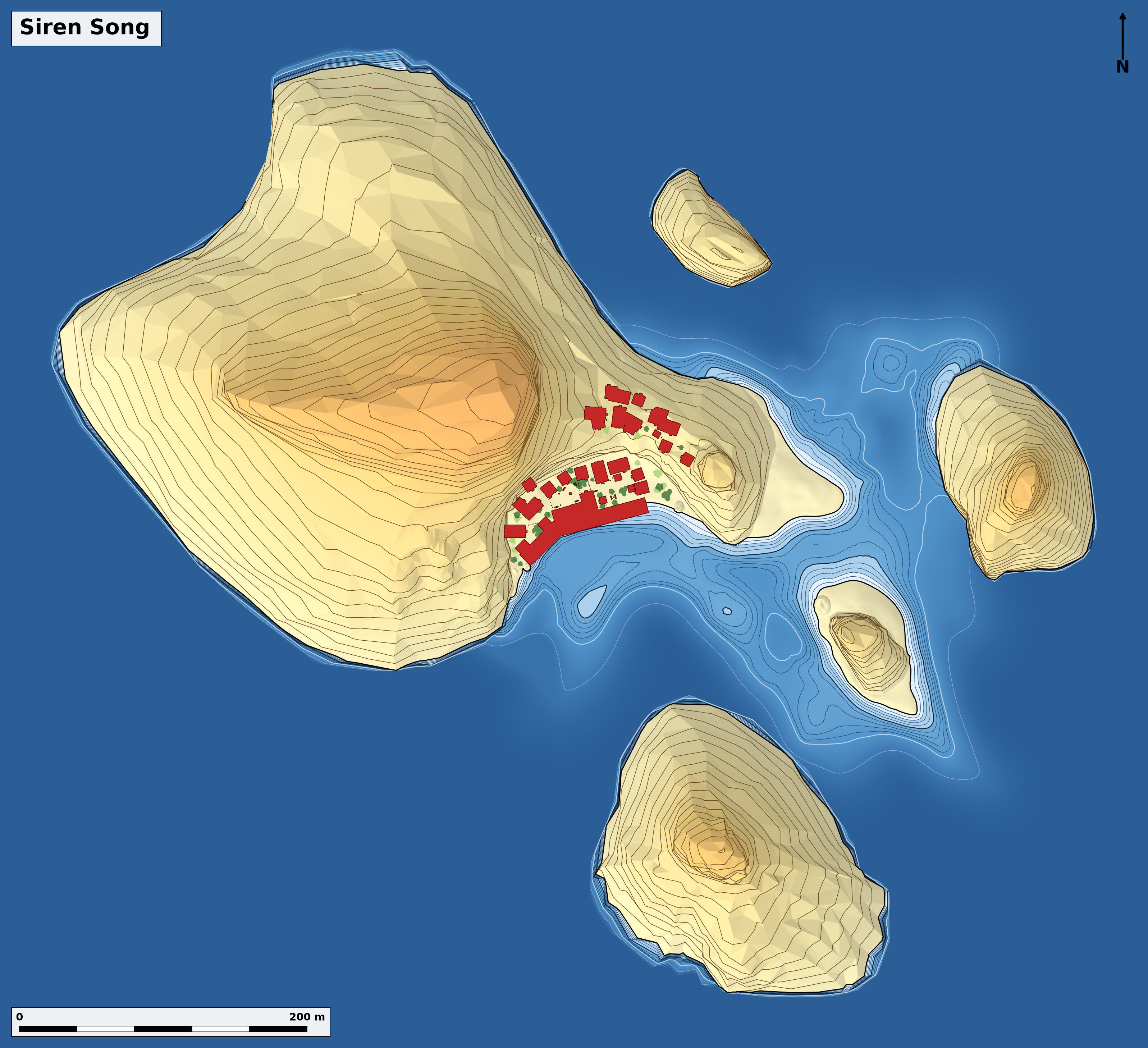 Bathymetry chart of Siren Song